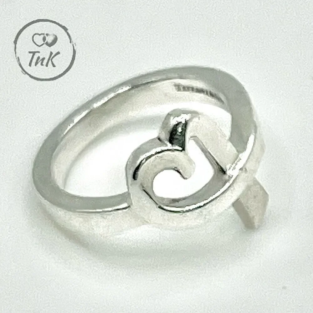 Tiffany & Co. Single Loving Heart Ring Paloma Picasso -529 Silver - Sz 6